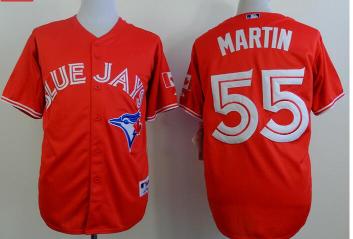 2017 MLB Toronto Blue Jays #55  Martin Red Game Jerseys->philadelphia eagles->NFL Jersey